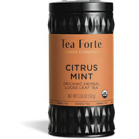 Tea Forte Organic Herbal Tea, Makes 35-50 Cups, 1.76 Ounce Loose Leaf Tea Canister, Citrus Mint