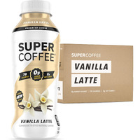 Super Coffee, Ready To Drink Iced Coffee, Vanilla Latte (12 Ounce Bottles, Pack Of 12) - Low Net Carbs, No Added Sugar, Keto Friendly, 10G Of Protein, Low Calorie, Protein Coffee, Smart Coffee