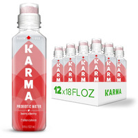Karma Wellness Water Wellness Flavored Probiotic Water, Berry Cherry, Immunity And Digestive Health Support, Low Calorie, 2 Billion Active Cultures, 18 Fluid Ounce (Pack Of 12)