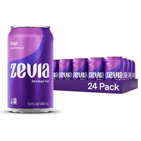 Zevia Zero Calorie Soda, Grape 288 Fl Oz (Pack Of 24)