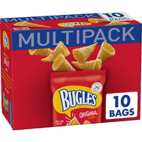 Bugles Crispy Corn Snacks Multipack, Original Flavor, Snack Bags, 10 Ct