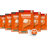 Dunkin Pumpkin Spice Coffee, Limited Edition Fall Coffee, K Cup Pods , 10 Count Boxes (Pack Of 6)