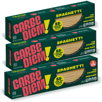 Carbe Diem! Spaghetti | 3X 12Oz Bags | Lower Net Carb Pasta With A Traditional Flavor & Texture | Pasta Re-Imagined For Healthy Lifestyles | Spaghetti Pasta | Spaghetti Noodles | Lower Calorie Pasta