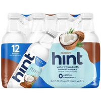 Hint Water Coconut, Pure Water Infused With Coconut, Zero Sugar, Zero Calories, Zero Sweeteners, Zero Preservatives, Zero Artificial Flavors, 16 Fl Oz (Pack Of 12)