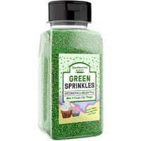 Unpretentious Green Sprinkles, 2 Cups, Bright & Colorful, Decorative & Fun Topping For Baking