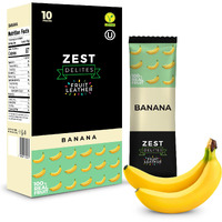 Fruit Snacks By Zest Delites, Fruit Leather, Banana Fruit Bars, Healthy Snacks For Adults, Dried Fruit No Sugar Added, Apple-Based, Banana, 0.88 Oz X 10