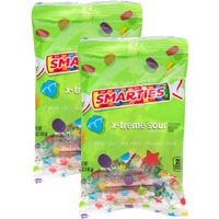 Smarties X-Treme Sour Sugar Candy | Gluten Free Peanut Free Dairy Free | Vegan Friendly Halloween Treat | Made By Smarties Candy In The Usa Individually Wrapped - 5 Oz Bags (Pack Of 2)