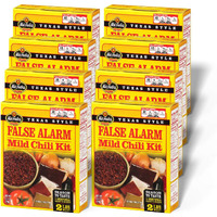 Wick Fowler's False Alarm Mild Chili Kit, Texas Style Chili Seasoning Mix With Individual Packs Of Spices, 2.8Oz Box (Pack Of 8)