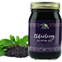 Green Jay Gourmet Elderberry Jelly - All-Natural Jam With Elderberries & Lemon Juice - Vegan, Gluten-Free Jam - Contains No Preservatives Or Corn Syrup - Made In Usa Elderberry Jam - 20 Ounces
