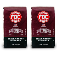 Fire Department Coffee - Black Cherry Bourbon Coffee - Gives Back To Firefighters - Premium Bourbon Infused Ground Coffee - Non-Alcoholic - Roasted In The Usa - Veteran Owned (12 Oz, Pack Of 2)