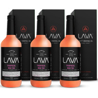 (3 Pack) Lava Premium Tropical Mai Tai Cocktail Mix Made With Real Passion Fruit, Pineapple, Lemon And Lime, No Artificial Sweeteners, 1-Liter (33.8Oz) Glass Bottle, Ready To Use.
