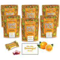 Gem Gem Ginger Candy Chewy Ginger Chews (Orange, 5.0Oz, Pack Of 6)