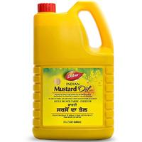 Dabur Kachi Ghani Mustard Oil - Oil For Skin And Hair Care, Cold-Pressed Oil Body Massage, Therapeutic-Grade Mustard Oil, Natural Oil From Mustard Seeds, Unrefined Mustard Oil (5 Ltr.)