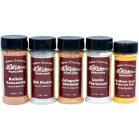 Amish Country Popcorn | 5 Pack Seasoning Bundle | Buffalo, Garlic Parmesan, Jalepeno Cheddar, Dill Pickle, 6Oz Buttersalt | Old Fashioned, Non-Gmo And Gluten Free