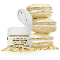 Luster Dust - Gold Pearl (4G 1X Pump) | Edible Vegan Dust & Paint For Cake Decorating, Ice Cream, Desserts, Cocktails And Beverages By Bakell
