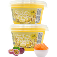 Fusion Select Bursting Bobaz Popping Bobaz Pearls Fruit Tea Snack Toppings (Passion Fruit, 2 Pack)