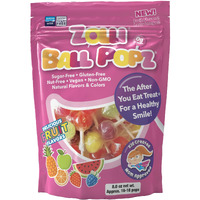 Zollipops Zolli Ball Popz Lollipops Clean Teeth, Natural Fruit, 8Oz