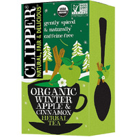 Clipper Tea, Winter Apple & Cinnamon, Organic Tea With Lemongrass, Licorice Root, And Hibiscus, Plant Based Herbal Tea, Caffeine Free British Tea, 1 Pack, 20 Unbleached Tea Bags
