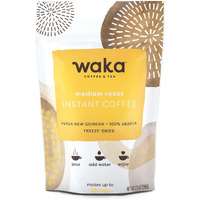 Waka Instant Coffee, House Roast - 100% Arabica Beans, Freeze Dried Granules, No Sugar Or Additives - Bulk Bag For Quick Hot And Iced Coffees, Up To 35 Cups (3.5Oz)