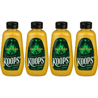 Koops' Jalapeno Mustard - Spicy Gourmet Mustard, Gluten-Free, Kosher, Made In Usa, From Quality Mustard Seeds, Hot Mustard Sauce - 12 Oz, Pack Of 4