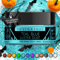 Mon  Gasque Teal Blue Luster Dust Edible Glitter For Cocktails 7G- Teal Blue Edible Glitter - Blue Luster Dust For Halloween Cocktail - Edible Blue Glitter - Drink Glitter - Edible Glitter For Cakes