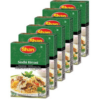 Shan - Sindhi Biryani Seasoning Mix (60G) - Spice Packets For Hot And Spicy Meat Pilaf (Pack Of 6)