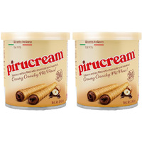 Pirucream Rolled Wafers With Chocolate Hazelnut, Organic Alkaline 100% Cocoa - No Trans-Fat, Preservatives, Colorants Or Additives And Without Palm Oil (155Gr/ 5.46Oz Each One - 2 Pack Tin)