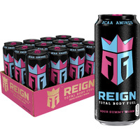 Reign Total Body Fuel, Sour Gummy Worm, Fitness & Performance Drink, 16 Fl Oz (Pack Of 12)