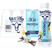 Fairlife Nutrition Protein Shakes - Pack Of 12 | 30G Protein, Low Sugar, Lactose-Free | Delicious Vanilla, Chocolate, Salted Caramel, And Strawberry Flavors 11.5 Fl., Oz. (In Kozyhome Packaging) (Vanilla)