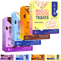 Magic Spoon Treats - High Protein Bars, Low Carb, Keto Friendly, 1G Of Sugar, Gluten Free, Crispy Treat Cereal Bar, On-The-Go Healthy Snack (4 Each Of Marshmallow, Chocolate Pb, Blueberry Muffin, Double Chocolate)