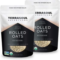 Terrasoul Superfoods Organic Rolled Oats, 5 Lbs - Gluten-Free | Old-Fashioned | Whole Grain