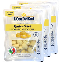 3 Pack, Gluten Free Potato Gnocchi, Cooks In 2-3 Minutes, (3 X 1 Lb), Italian Gnocchi, Product Of Italy, Non Gmo, Eggs Free, Vegan, By L'Oro Del Sud