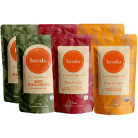 Brodo Organic Chicken Broth | Nutrient Dense, Chef Crafted Bone Broth In Single Serving Pouches | Not Made From Concentrate, No Preservatives (6X 8Oz. Pouches) (Classic Variety Pack)