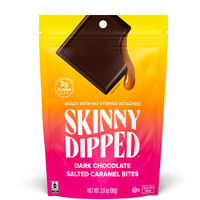 Skinnydipped Dark Chocolate Salted Caramel Bites, 2G Sugar Per Piece, Keto Friendly, No Palm Oil, Gluten Free, 4 Pack