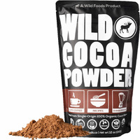 Wild Foods Organic Cocoa Powder | Single Origin Unsweetened Keto Chocolate Powder For Cooking & Baking | 100% Natural Cacao Beans | Sugar Free Non Dutch Raw Superfood Powder | 12 Oz