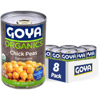 Goya Organic Chick Peas Garbanzo Beans, Low Sodium With Sea Salt, 15.5 Ounce (Pack Of 8)