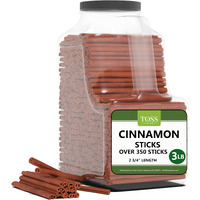 Cinnamon Sticks Whole Bulk 3 Lb Jar - 2.75 Inch Cut With Strong Aroma, Perfect For Crafts,Baking, Cooking & Tea- 350+ Cassia Cinammon Stick