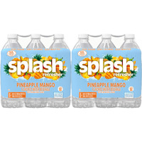 Splash Refresher, Pineapple Mango Flavor Water Beverage, 16.9 Fl Oz Plastic Bottles (24 Count)