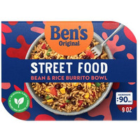 Ben's Original Street Food Bean & Rice Burrito Bowl, Prepared Entr  E, Microwave In 90 Seconds, 9 Oz (Pack Of 6)