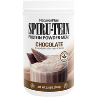 Natures Plus Spiru-Tein Shake - Chocolate - 2.1 Lbs, Spirulina Protein Powder - Plant Based Meal Replacement, Vitamins & Minerals For Energy - Vegetarian, Gluten-Free - 34 Servings