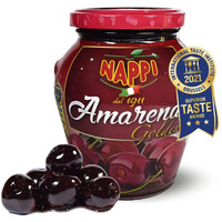 Nappi 1911, Amarena Cherries, 16.23 Oz (460G), Cocktail Cherries, Italian Cherry For Premium Cocktails And Desserts, Superior Taste Award Winning 2022, Amarena Golden In Syrup. Product Of Italy.