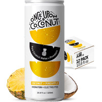 Once Upon A Coconut Pineapple Coconut Water - Natural Hydrating Low Calorie Drink With Electrolytes - No Added Sugar Or Sweeteners - 10.8 Fl Oz (Pack Of 12)