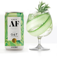 Free Af Non-Alcoholic Cucumber G&T, Ready To Drink Mocktail With Afterglow, Low Calories, Refreshing, Clean & Mildly Sweet | 8.4 Fl Oz Cans (12 Pack)