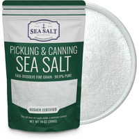 Pickling & Canning Salt, Pickling Salt & Curing Salt For Natural Preserving, Fine Sea Salt & Kosher Salt For Brining, Non-Iodized Salt, 14 Oz Bag, Sea Salt Superstore