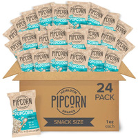 Mini Heirloom Popcorn By Pipcorn - Sea Salt,1Oz 24Pk - Healthy Snacks, Gluten Free Snacks, Snack Packs, Heirloom Corn, Salty Snacks