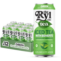Ryl Iced Tea, Green, Antioxidant Superblend, Zero Sugar, Low Carb, Zero Calorie Iced Tea, 16.0 Fl Oz (12-Pack)