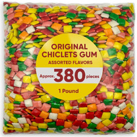 Chiclets Gum Original Assorted Flavors - 1 Pound Approx 380 Mastic Gum - Ideal For Bubble Machine - Bulk Candy For Candy Machine, Juicy Fruit Gum - Christmas Candy, Chewing Gum Bulk - Assorted Candy