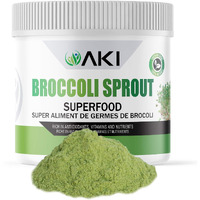 Aki Broccoli Sprout Powder - Ideal In Vitamins & Sulforaphane - Superfood For Green Veggie Smoothie Beverage Or Meal - Non Gmo (5.29 Oz / 150G)