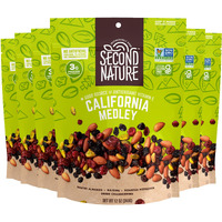Second Nature California Medley Trail Mix - 12 Oz Resealable Snack Pouches (Pack Of 6) - Certified Gluten-Free Snack, Nut Trail Mix To Satisfy Hunger