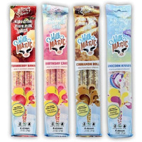 Milk Magic Milk Flavoring Straws, 4-Pack Bundle (16 Milk Straws) Unicorn Kisses, Strawberry Banana, Birthday Cake, Cinnamon Roll Cereal Straws